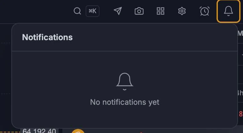 notification bell open